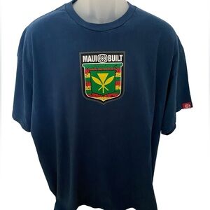 MAUI BUILT Logo Hawaiian Tee Shirt Men XL
